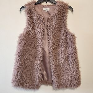 CR Fuzzy Taupe Teddy Faux Fur Vest
